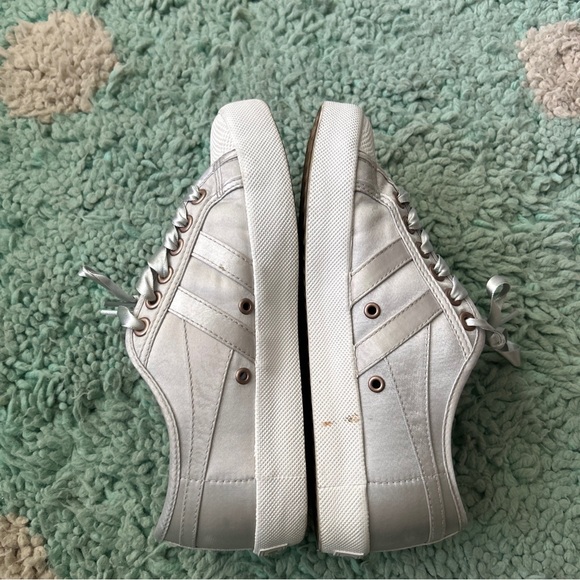 GOLA Coaster Classic Shoe US 3 UK 5 EU 36 Gray Silver Satin Low Ribbon Sneaker - Picture 7 of 8
